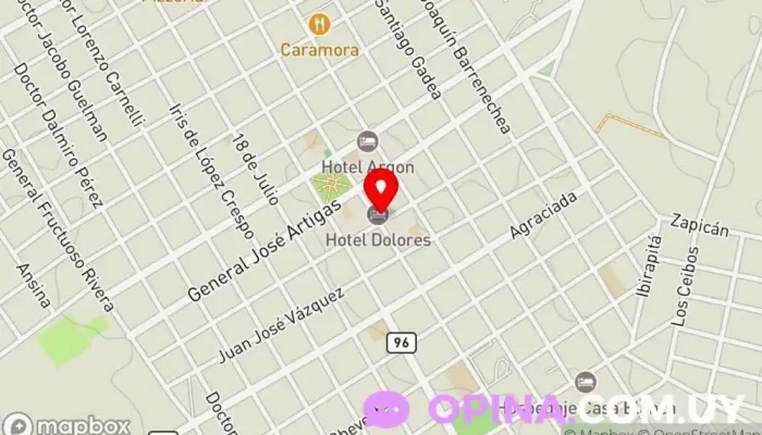 mapa de Hotel de Dolores Hotel en Dolores