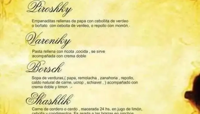 Hotel Y Restaurante Na Zdorovie -  Menu - San Javier