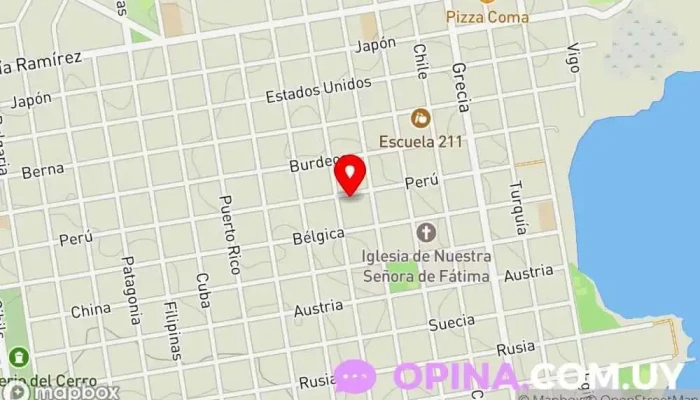 mapa de Huellitas creativas Centro de educación preescolar en Montevideo