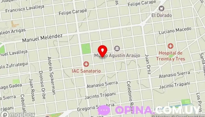 mapa de IAC Policlínico Centro médico en Treinta y Tres