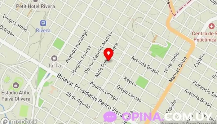 mapa de INAU Hogar Diurno Instituto para niños en Rivera