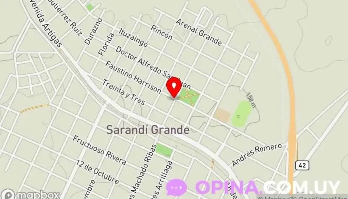 mapa de Inau Sarandí Grande Escuela en Sarandí Grande