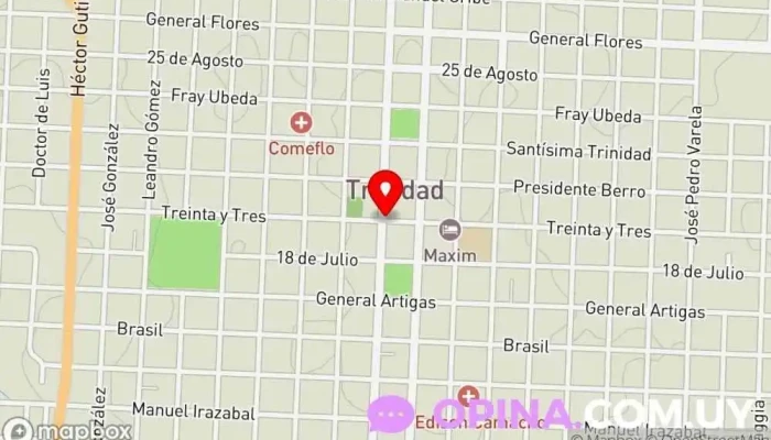 mapa de INEFOP Flores Centro educativo en Trinidad