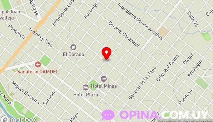 mapa de INEFOP Lavalleja Centro escolar en Minas