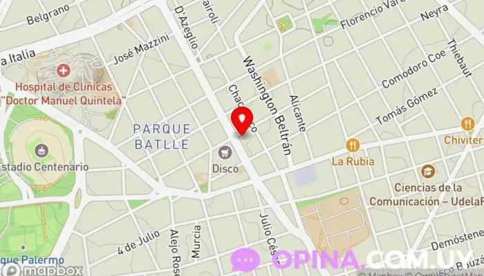 mapa de Inglés con Nati Academia de inglés en Montevideo