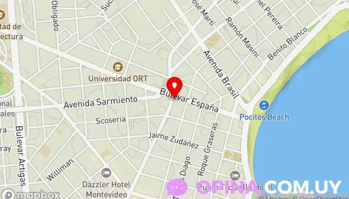mapa de Inmobiliaria Braglia Comercio en Montevideo