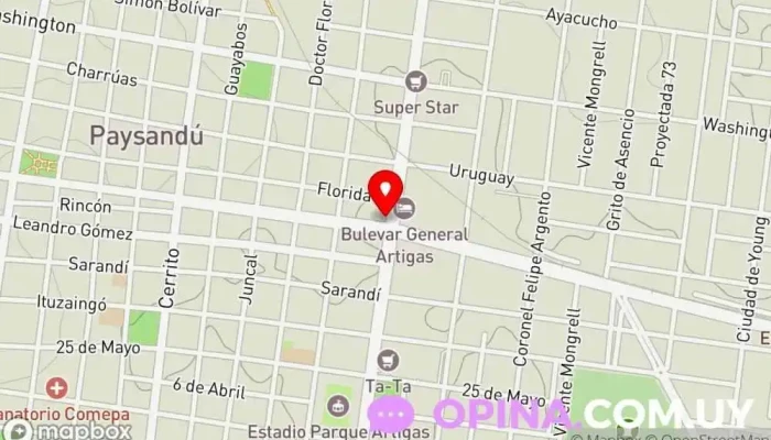 mapa de Inmobiliaria Daniel Acosta Agentes inmobiliarios en Paysandú