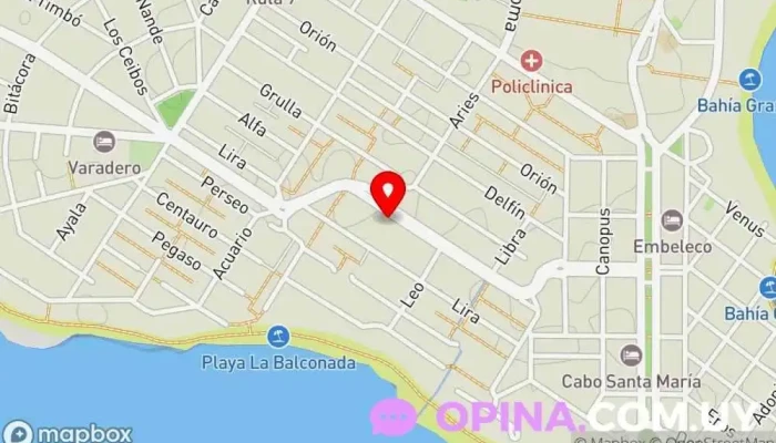 mapa de Inmobiliaria Más Propiedades Alojamiento en La Paloma