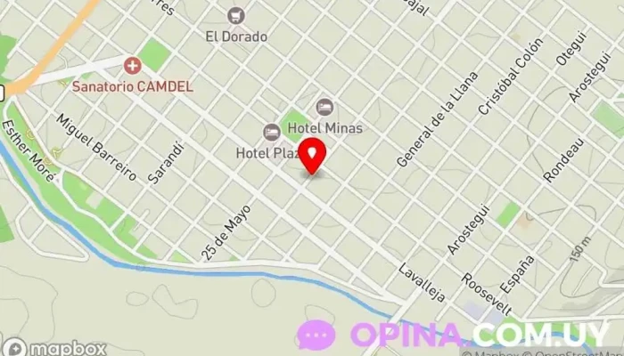 mapa de Inspección de Educación Inicial y Primaria de Lavalleja  en Minas