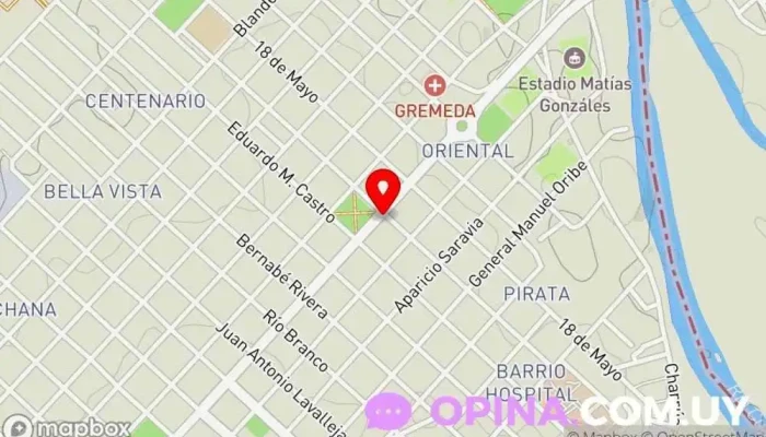 mapa de Inspecci{on de Escuelas de Artigas Escuela en Artigas