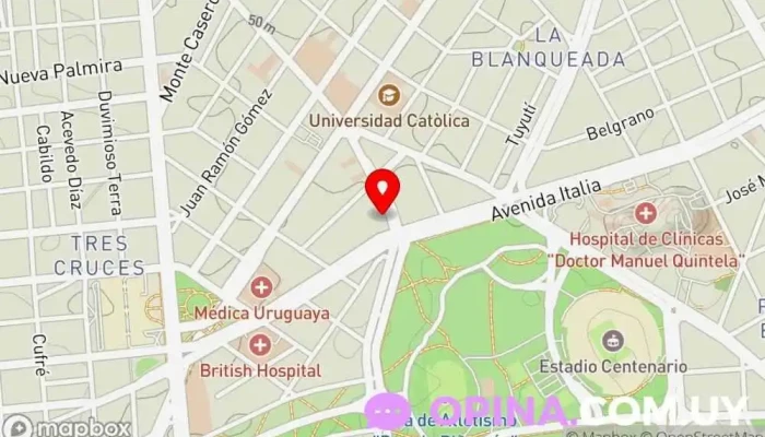 mapa de Instituto Confucio / Instituto Lingüística Universidad en Montevideo