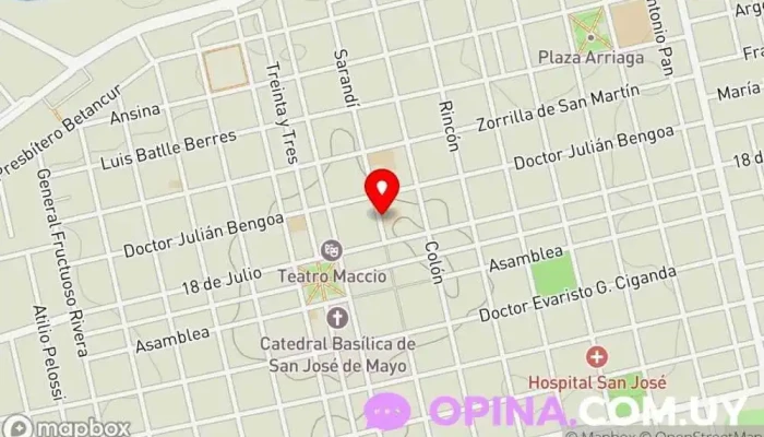 mapa de Instituto de Enseñanza Secundaria Nº1 Doctor Alfonso Espínola Centro escolar en San José de Mayo