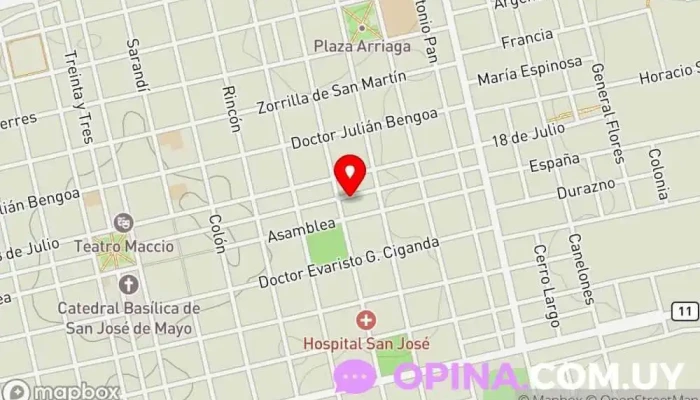 mapa de Instituto de Formación Docente de San José Universidad pública en San José de Mayo