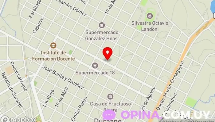 mapa de Instituto de Informática Viñales Institución educativa, Centro de aprendizaje a distancia, Centro escolar en Durazno