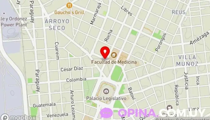 mapa de Instituto ICQ Institución educativa en Montevideo