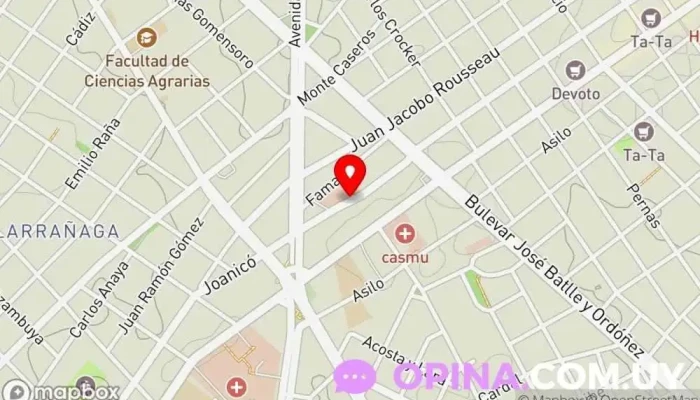 mapa de Instituto Nacional de Oncología Oncólogo en Montevideo