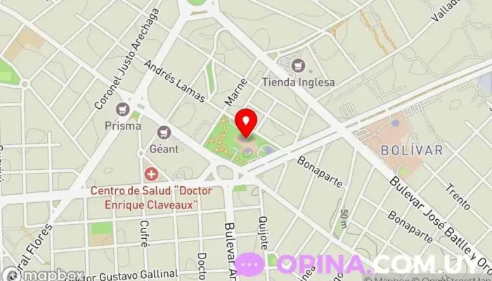 mapa de Instituto Nacional de Ortopedia y Traumatología Hospital especializado, Departamento de salud pública en Montevideo