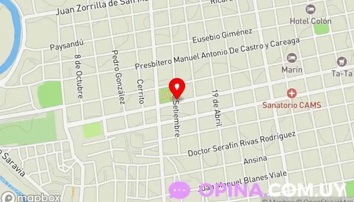 mapa de Instituto Samurai. Escuela de judo en Mercedes