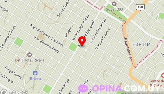 mapa de Instituto Uruguay.edu Centro educativo en Rivera