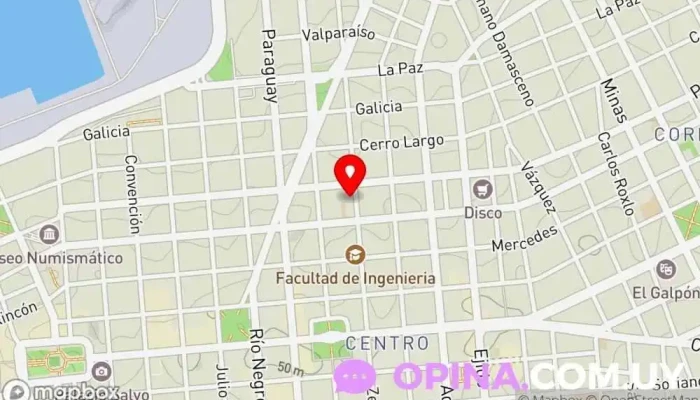 mapa de Intendencia de Rivera (Oficina Mvd) Oficina de administración municipal en Montevideo