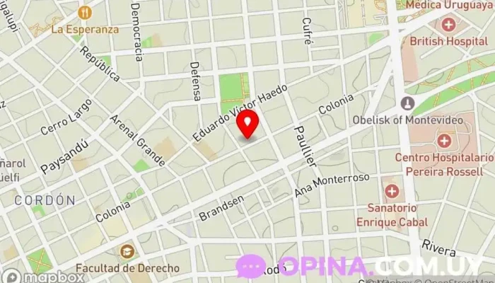 mapa de IPRU Organización no gubernamental en Montevideo