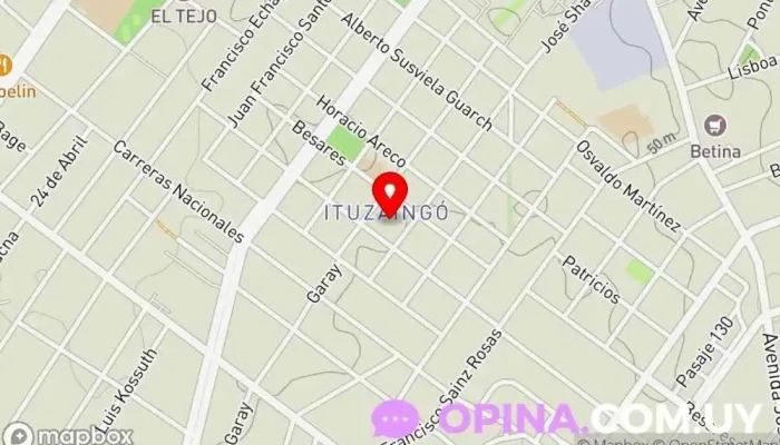 mapa de Ituzaingó  en Montevideo