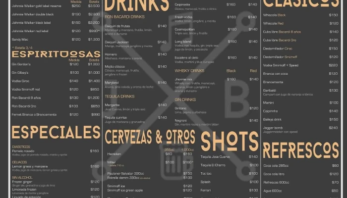 Jackson Bar -  Menu - Montevideo
