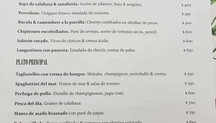 Jardin Cafe Menu - Zonamerica
