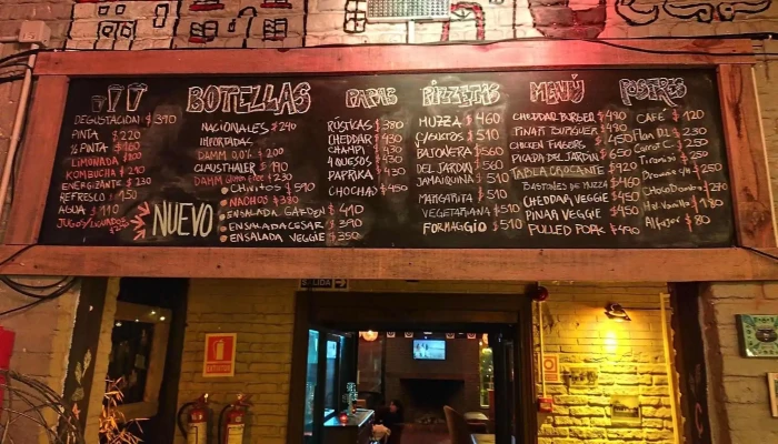 Jardin Cervecero Pinar Menu - Ciudad de la Costa