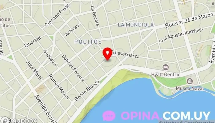 mapa de Jardín de Infantes Club Banco República Jardín de infancia en Montevideo