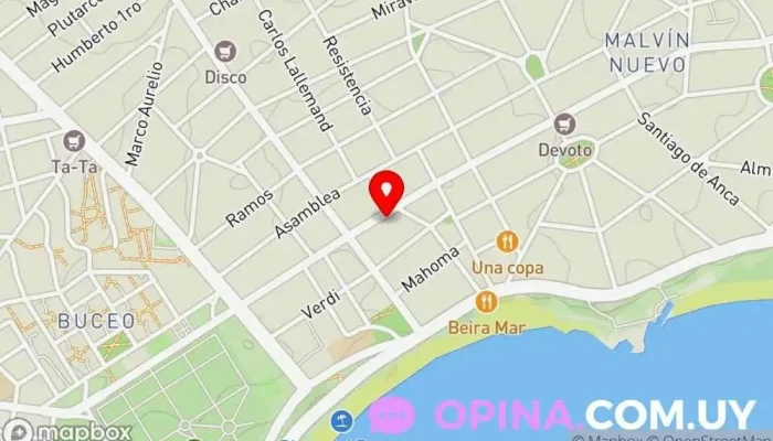 mapa de Jardín de infantes N°221 Juana de América Escuela en Montevideo