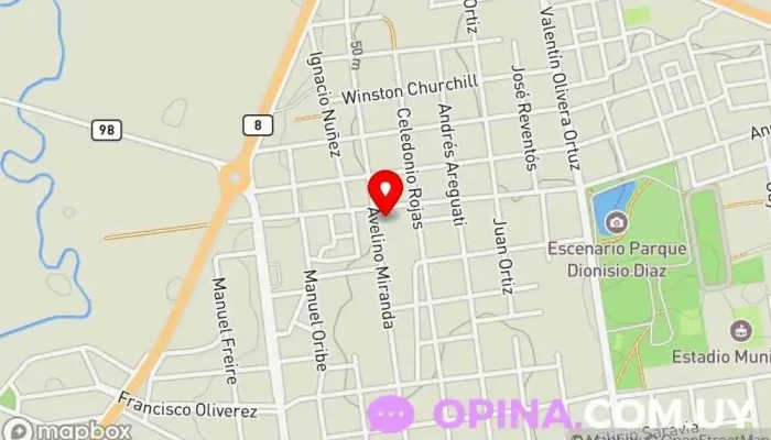 mapa de Jardín No 86 Treinta y Tres Escuela en Treinta y Tres