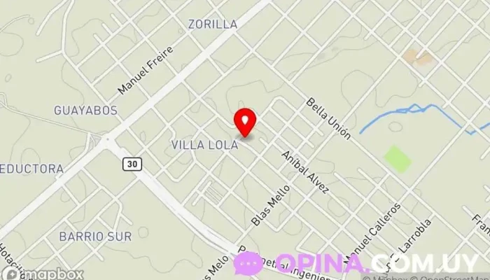 mapa de Jardín Nro 94 Escuela en Artigas