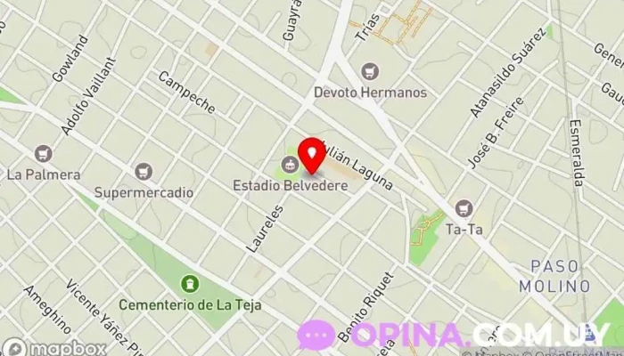 mapa de Jardín Pillin Guardería en Montevideo