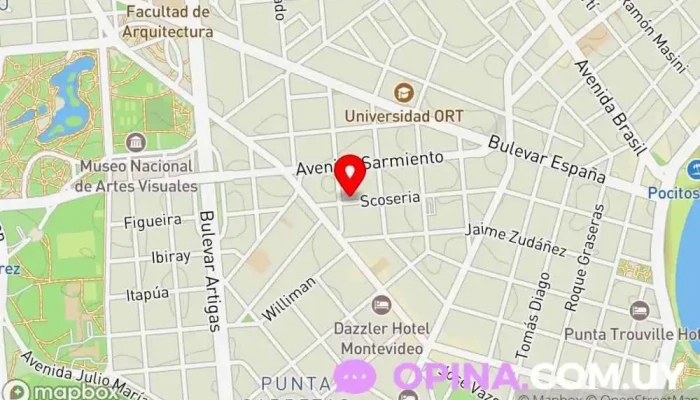 mapa de Jardin Snoopy Escuela en Montevideo