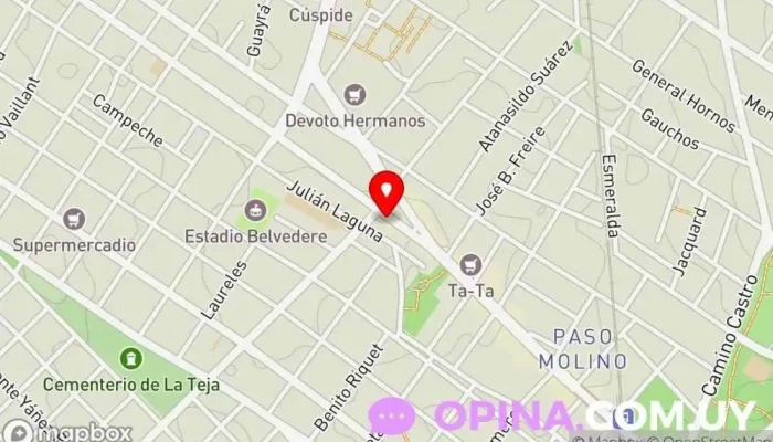 mapa de Joyeria Belveder Joyería, Centro comercial, Relojería en Montevideo