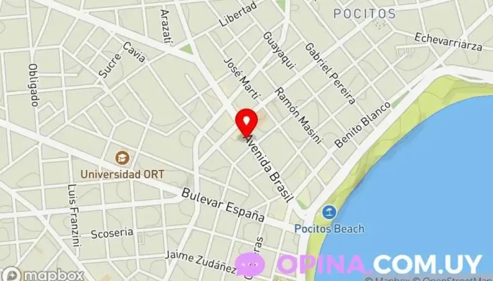 mapa de Juan Andrés Brugnini Agentes inmobiliarios, Tasador de bienes inmuebles, Agencia inmobiliaria en Montevideo