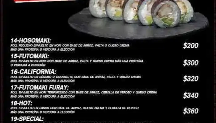 Kami Sushi -  La Union Menu - Montevideo