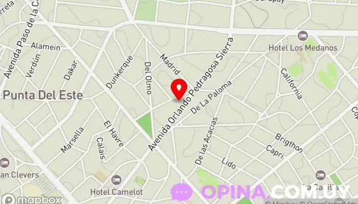 mapa de Kerapia Centro Kinesiología y Belleza Kinesiólogo, Masajista, Masajista deportivo, Centro de salud y bienestar en Punta del Este