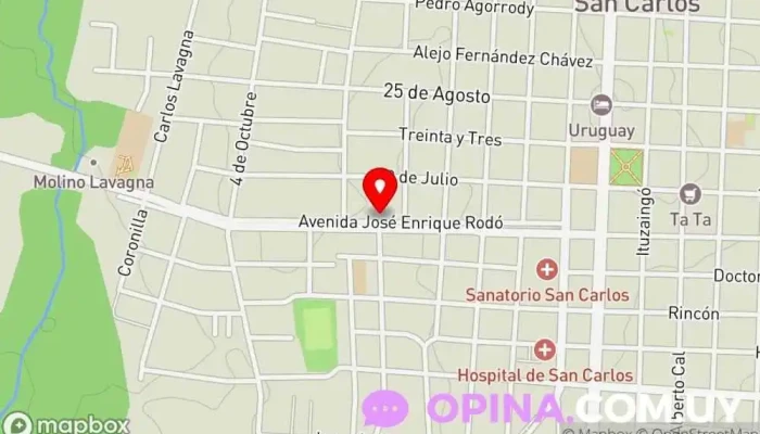 mapa de Kiosco Rodó 2 Comercio en San Carlos