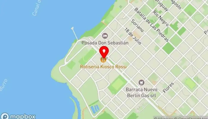 mapa de kiosco rossi. Rotiseria Restaurante de comida rápida en Nuevo Berlín