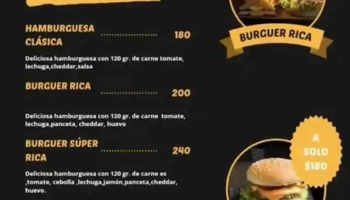 Kricaa Hamburgesas Y Rotiseria Menu - Paysandú