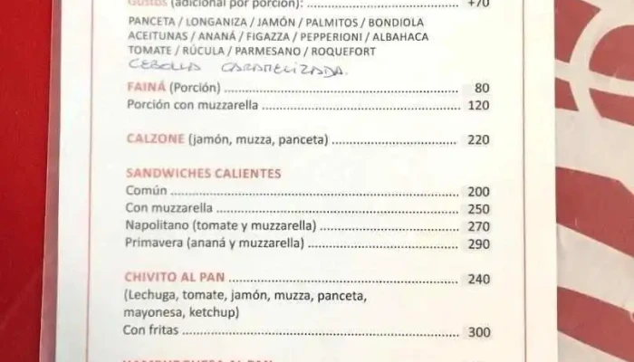 La Barra -  Menu - La Floresta