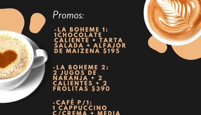 La Boheme Caffe Menu - Rivera