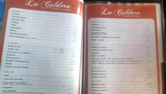 La Caldera -  Menu - Salto