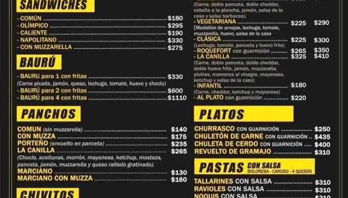 La Canilla -  Menu - Salto