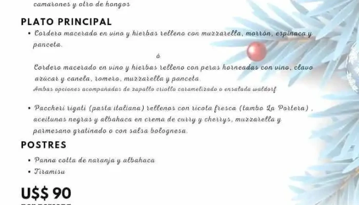 La Cantina Del Giglio El Asador Menu - Punta del Este