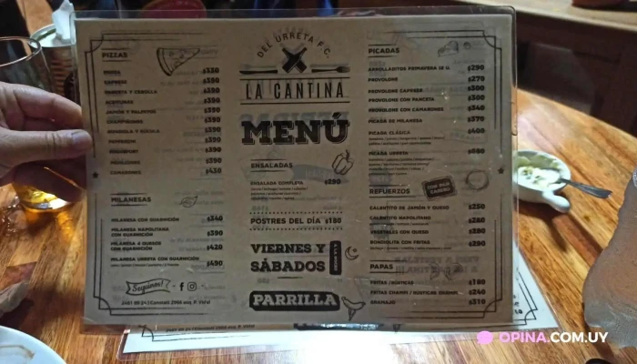 La Cantina Del Urreta Fc Menu - Montevideo