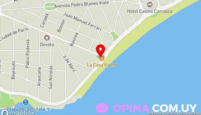 mapa de La Casa Violeta Restaurante en Montevideo