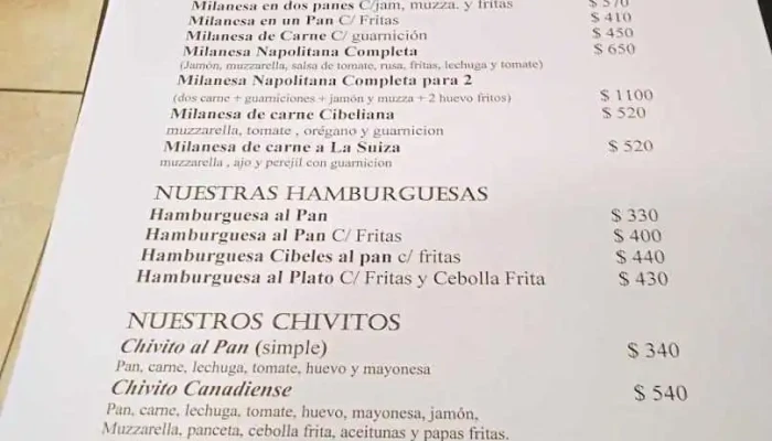 La Cibeles -  Menu - Montevideo